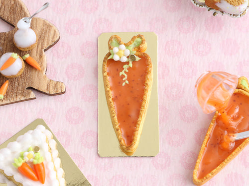 Carrot-Shaped Easter Tart - Miniature Food in 12th Scale for Dollhouse