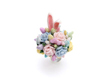 Load image into Gallery viewer, Easter Bouquet in Vase with Gold Bow - OOAK - Dollhouse Miniature