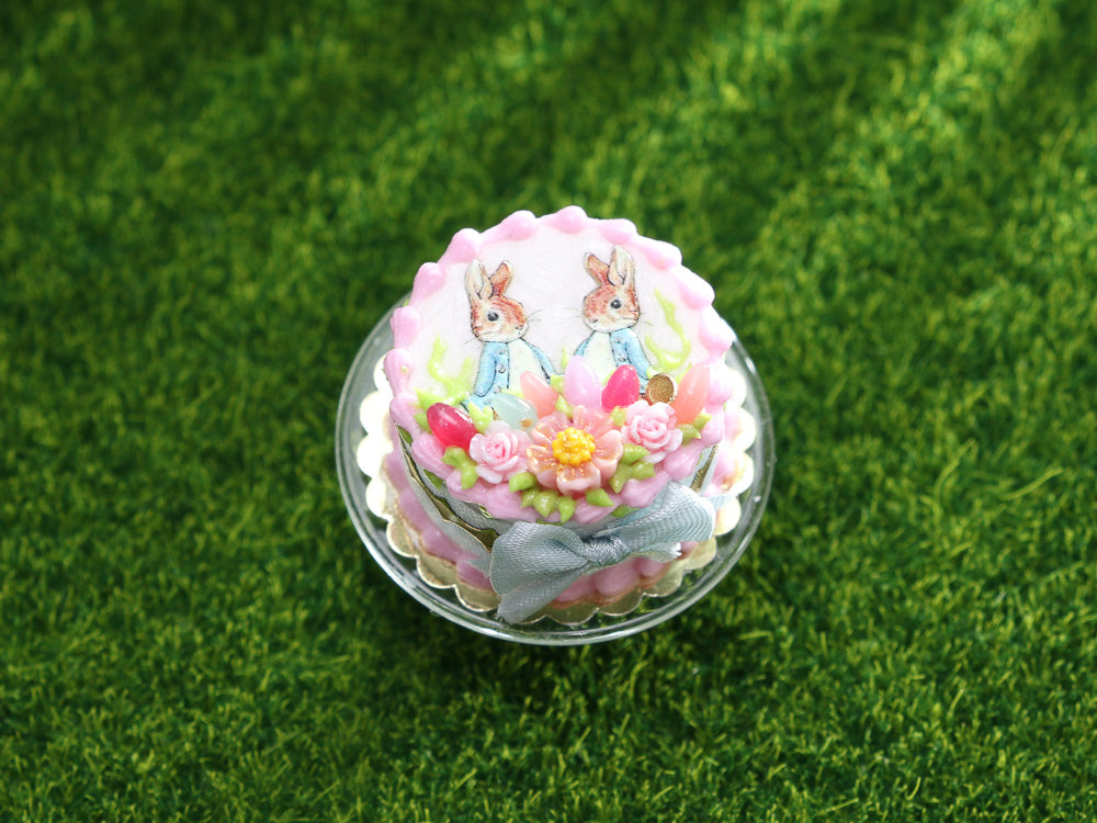 Peter Rabbit Easter Cake - OOAK - Dollhouse Miniature