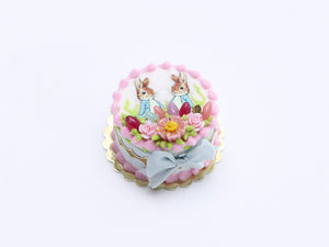 Peter Rabbit Easter Cake - OOAK - Dollhouse Miniature