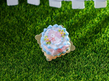 Load image into Gallery viewer, Small Pink &amp; Blue Easter Cake with White Rabbit - OOAK - Dollhouse Miniature