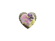 Load image into Gallery viewer, Heart-shaped Lilac and Aniseed Green Easter Cake - OOAK - Dollhouse Miniature