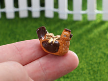 Load image into Gallery viewer, Set of Three French Porcelain Easter &#39;Chocolate&#39; Decorations - Egg, Hen, Fish - OOAK - Dollhouse Miniature