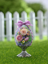 Load image into Gallery viewer, Lilac Easter Egg Decorated with Roses - Dollhouse Miniature