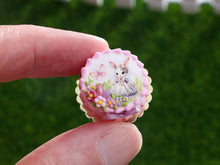 Load image into Gallery viewer, Cute Girl Bunny Chasing Butterfly Easter Cake - Dollhouse Miniature