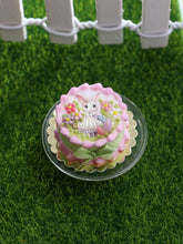 Load image into Gallery viewer, Cute Girl Bunny Walking Through a Meadow Easter Cake - OOAK - Dollhouse Miniature