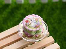 Load image into Gallery viewer, Cute Girl Bunny Walking Through a Meadow Easter Cake - OOAK - Dollhouse Miniature
