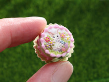 Load image into Gallery viewer, Cute Girl Bunny Walking Through a Meadow Easter Cake - OOAK - Dollhouse Miniature
