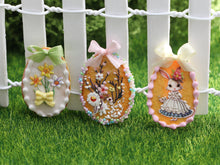 Load image into Gallery viewer, Three &#39;Big&#39; Easter Egg Cookies - OOAK - Dollhouse Miniature