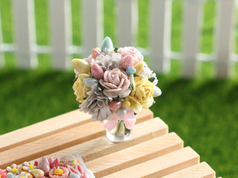 Easter Bouquet in Vase - OOAK - Dollhouse Miniature