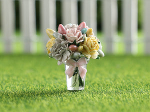 Easter Bouquet in Vase - OOAK - Dollhouse Miniature