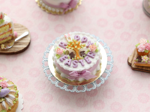HOPPY EASTER Celebration Cake - Miniature Food in 12th Scale for Dollhouses