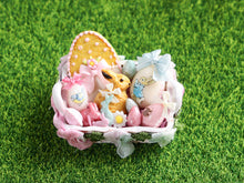 Load image into Gallery viewer, Pretty Basket Filled with Easter Goodies - OOAK - Dollhouse Miniature