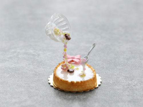Frozen Moment Egg-Shaped Tart - OOAK - Miniature Food in 12th Scale for Dollhouse