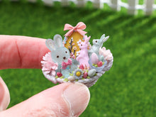 Load image into Gallery viewer, Easter Basket in Pretty Pastels - OOAK - Dollhouse Miniature