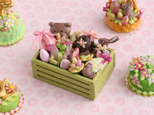 Load image into Gallery viewer, Wooden Crate of Easter Chocolates and Treats - OOAK - Miniature Food in 12th Scale for Dollhouse