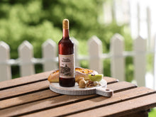 Load image into Gallery viewer, French Red Wine, Crusty Bread, Walnuts, Apple - Handmade Miniature Dollhouse Food