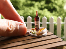 Load image into Gallery viewer, French Red Wine, Crusty Bread, Walnuts, Apple - Handmade Miniature Dollhouse Food