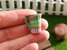 Load image into Gallery viewer, Beautiful Asparagus Majolica Barbotine Pitcher - Miniature Dollhouse Tableware