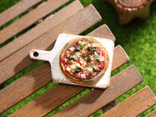 Load image into Gallery viewer, Miniature Fine Crust Pizza on Board - B - Handmade Miniature Dollhouse Food