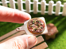 Load image into Gallery viewer, Miniature Fine Crust Pizza on Board - B - Handmade Miniature Dollhouse Food