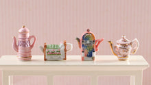 Load image into Gallery viewer, Whimsical Teapots - Tall Pink, Bed, Pink &amp; Gold, Jukebox - Dollhouse Miniature Decoration