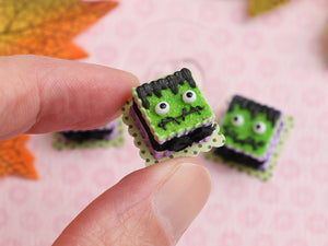 Frankenstein's Monster Halloween Cake "Franken-cake" - Handmade Miniature Food