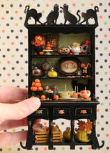 Load image into Gallery viewer, Unique Autumn / Halloween Hutch Filled with Handmade Items - OOAK - Decorated Miniature Furniture