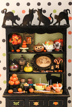 Load image into Gallery viewer, Unique Autumn / Halloween Hutch Filled with Handmade Items - OOAK - Decorated Miniature Furniture