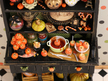 Load image into Gallery viewer, Unique Autumn / Halloween Hutch Filled with Handmade Items - OOAK - Decorated Miniature Furniture