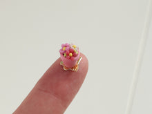 Load image into Gallery viewer, Flower Pot Cupcake with Blossoms Decoration - Pink Pot - 12th Handmade Miniature Food
