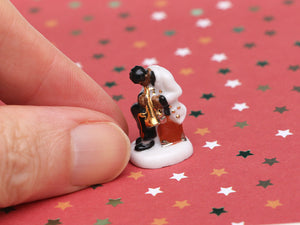 Jazz Band Musician Ornament - Sitting Trumpet - 12th Scale Vintage Decoration for Dollhouse