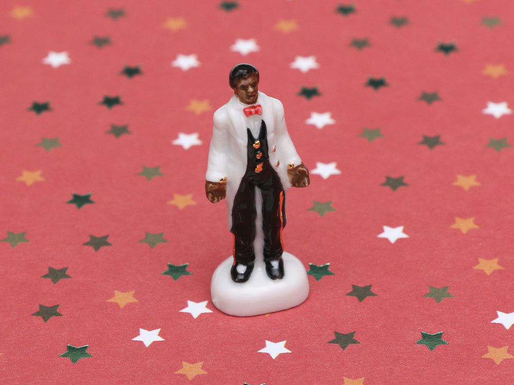 Jazz Band Musician Ornament - Male Singer - 12th Scale Vintage Decoration for Dollhouse
