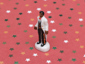 Jazz Band Musician Ornament - Male Singer - 12th Scale Vintage Decoration for Dollhouse