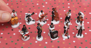 Jazz Band Musician Ornament - Double Bass - 12th Scale Vintage Decoration for Dollhouse