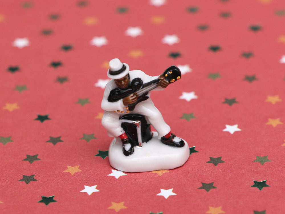 Jazz Band Musician Ornament - Electric Guitar - 12th Scale Vintage Decoration for Dollhouse