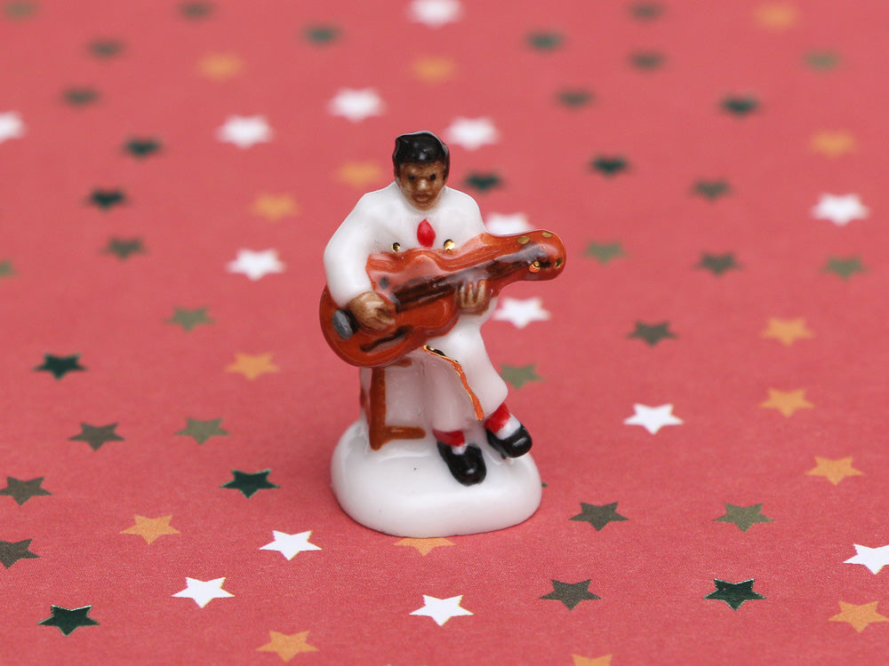 Jazz Band Musician Ornament - Acoustic Guitar - 12th Scale Vintage Decoration for Dollhouse
