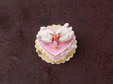 Load image into Gallery viewer, Handmade Miniature Dollhouse Cake with Elegant Pastry Swans - Large - Pink Wedding &amp; Celebration Decor