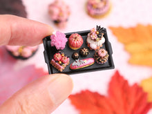 Load image into Gallery viewer, Pink and Black Halloween French Pastries - Handmade Miniature Food