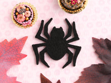 Load image into Gallery viewer, Furry Spider Halloween Display Mat / Doily for Cakes (Black) - 12th Scale Miniatures