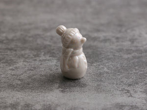 Miniature Porcelain Ornament Snowman Decoration in 12th Scale for Dollhouses