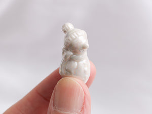 Miniature Porcelain Ornament Snowman Decoration in 12th Scale for Dollhouses