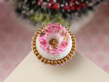 Load image into Gallery viewer, Pink Christmas Crown Cake - Handmade Miniature Dollhouse Food