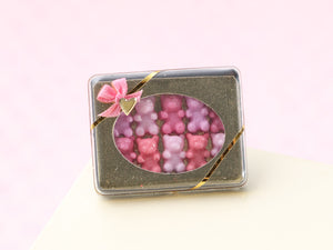 Gift Box of Pink Marshmallow / Candy Bears - Handmade Miniature Food