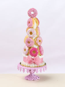 Pink Donut Tower - Miniature Food in 12th Scale for Dollhouse