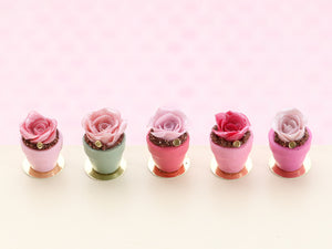 Chocolate Muffin Flowerpot " Cake Decorated with a Sugar Rose - Handmade Miniature Food