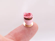 Load image into Gallery viewer, Chocolate Muffin Flowerpot &quot; Cake Decorated with a Sugar Rose - Handmade Miniature Food
