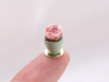Load image into Gallery viewer, Chocolate Muffin Flowerpot &quot; Cake Decorated with a Sugar Rose - Handmade Miniature Food