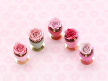 Load image into Gallery viewer, Chocolate Muffin Flowerpot &quot; Cake Decorated with a Sugar Rose - Handmade Miniature Food