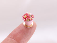 Load image into Gallery viewer, Chocolate Muffin Flowerpot  cake Decorated with Various Flowers - Handmade Miniature Food